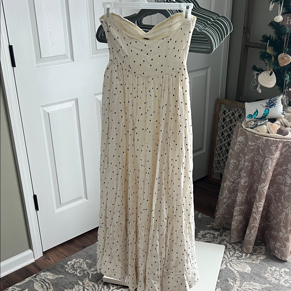 Free People Bella Donna Polka Dot Strapless Maxi Dress - Picture 6 of 10